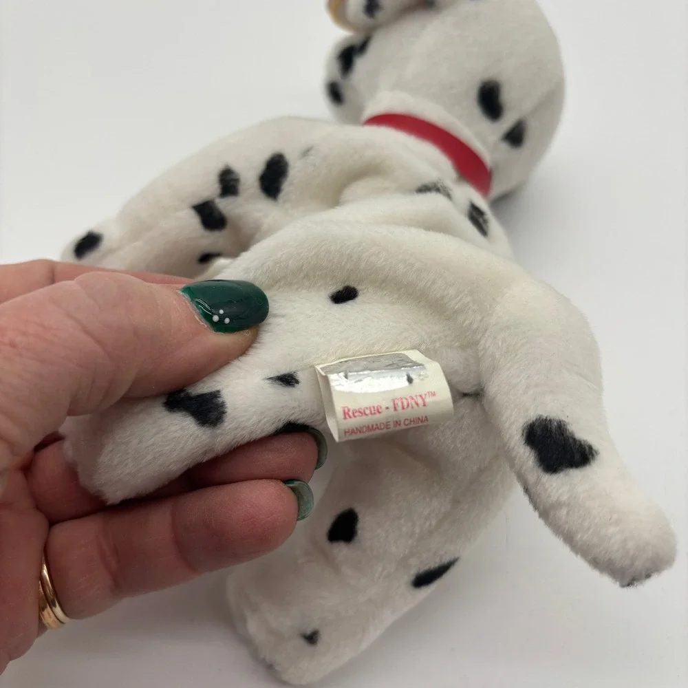 MWMT Ty Beanie Babies Rescue FDNY‎ Dalmatian Dog Plush Toy American Flag Collar